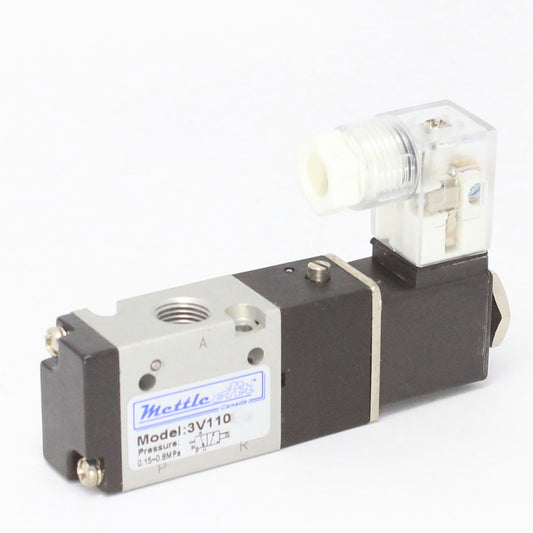 3 Way 2 Position NORMALLY CLOSED Valve 1/8" NPT DIN Connector Single Solenoid DC 24V