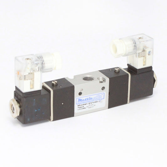 3 Way 2 Position NORMALLY CLOSED Valve 1/8" NPT DIN Connector Double Solenoid DC 12V