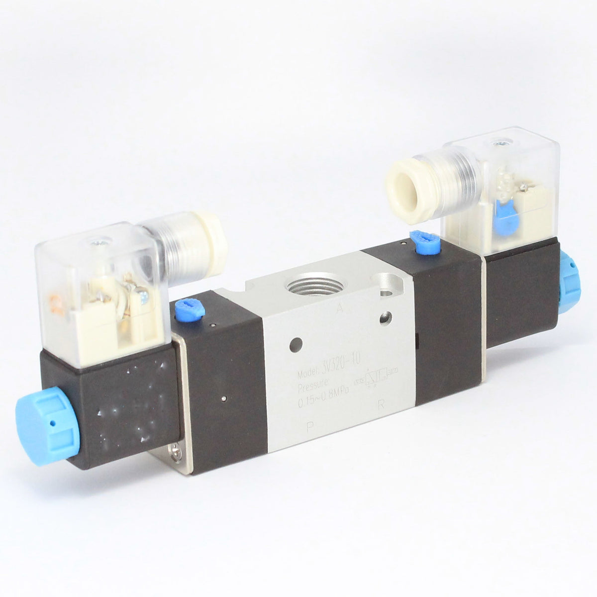 3 Way 2 Position NORMALLY CLOSED Valve 3/8" NPT DIN Connector Double Solenoid AC 24V