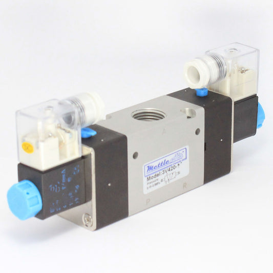 3 Way 2 Position NORMALLY CLOSED Valve 1/2" NPT DIN Connector Double Solenoid AC 220V