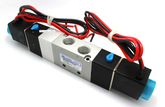 5 Ports 4 Way 3 Position PRESSURE Center Valve 1/4" NPT (Exh. 1/8") Wire Leads Double Solenoid AC 110V