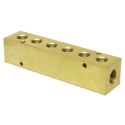 BRASS Manifold 2 x 3/8" NPT IN - 6 x 1/4" NPT Out