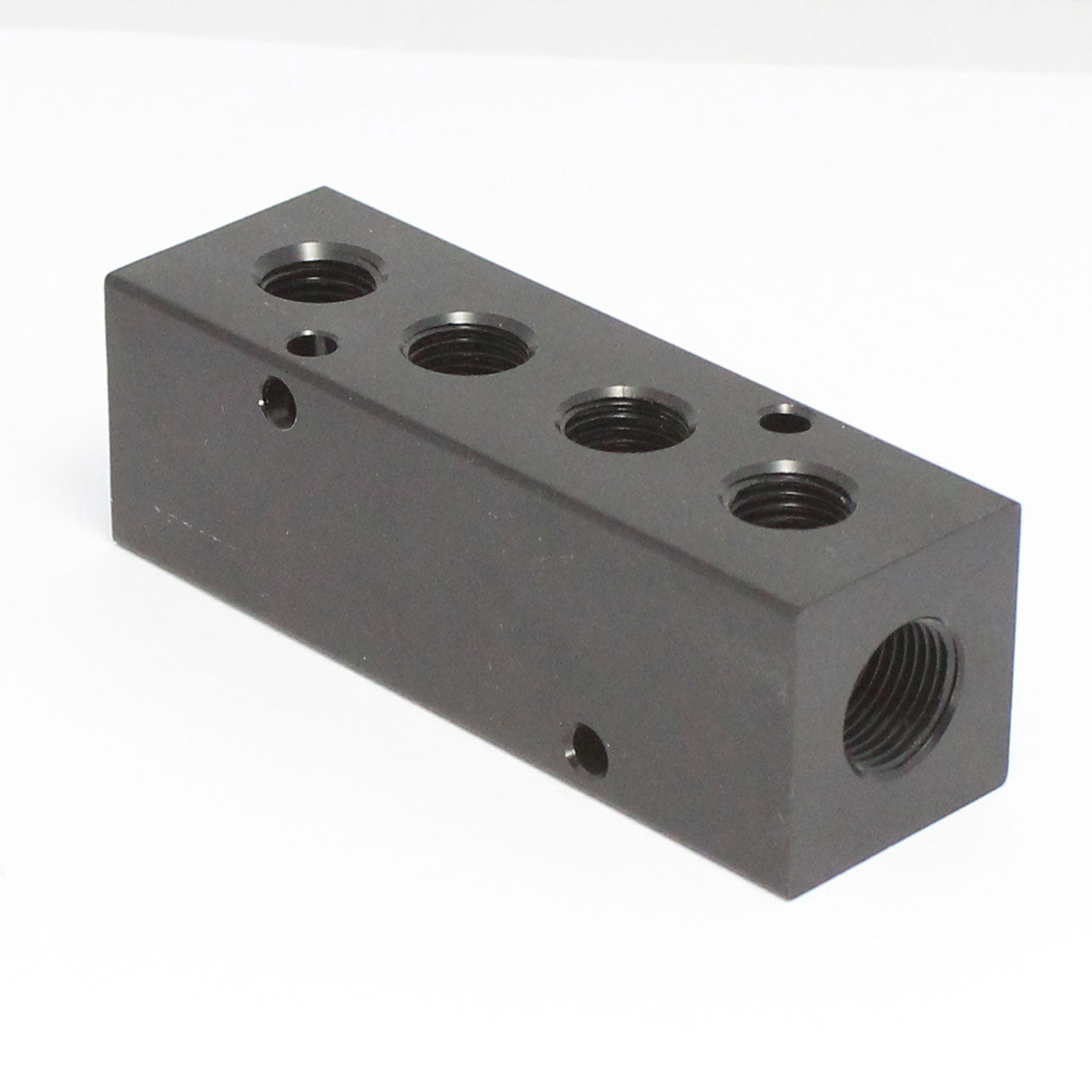 Aluminum Manifold 2 x 1/2" BSPP (G) IN - 4 x 3/8" BSPP (G) Out