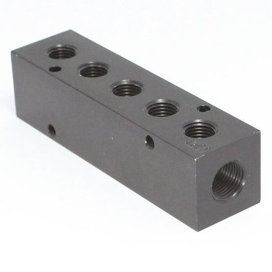 Aluminum Manifold 2 x 1/2" NPT IN - 5 x 3/8" NPT Out