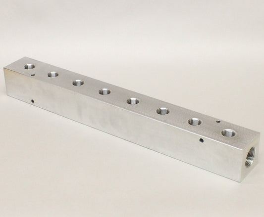 Manifold 2 x 1" NPT IN - 8 x 3/4" NPT OUT (3" Centre to Centre)