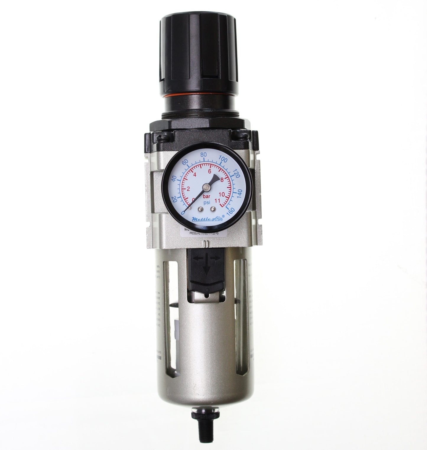 Filter Regulator PIGGYBACK 1/2" NPT, Auto Drain, 4000 L/min c/w Bracket & 160 psi Gauge