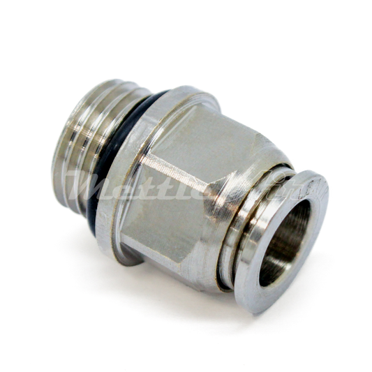 Push to Connect Nickel Plated Straight Fitting 1/4" OD - 1/4" BSPP (G) Male