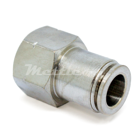 Nickel Plated Brass Straight Female Push To Connect Fitting 4 mm OD - 1/8" BSPP (G)