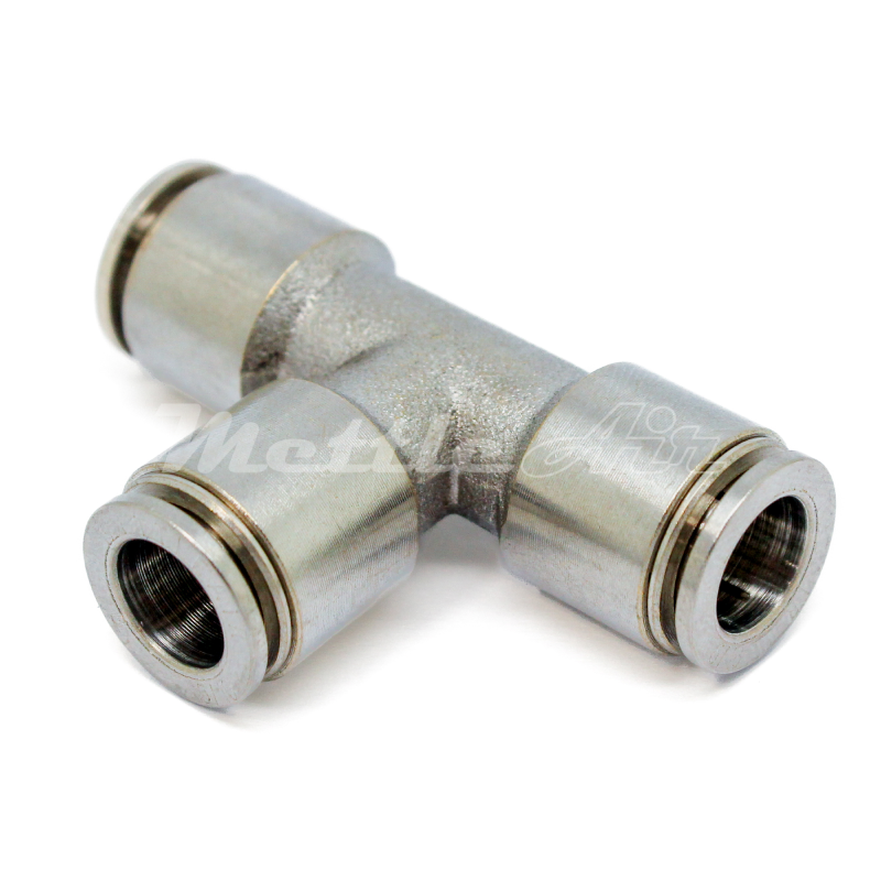 Brass Tee Union Push to Connect Fitting 1/4" OD - 1/4" OD