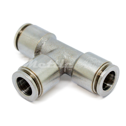 Nickel-Plated Brass PTC T Union Fitting 1/8" OD - 1/8" OD