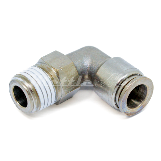 Nickel-Plated Brass PTC 90° Elbow Fitting 1/4" OD x 1/8" NPT Male