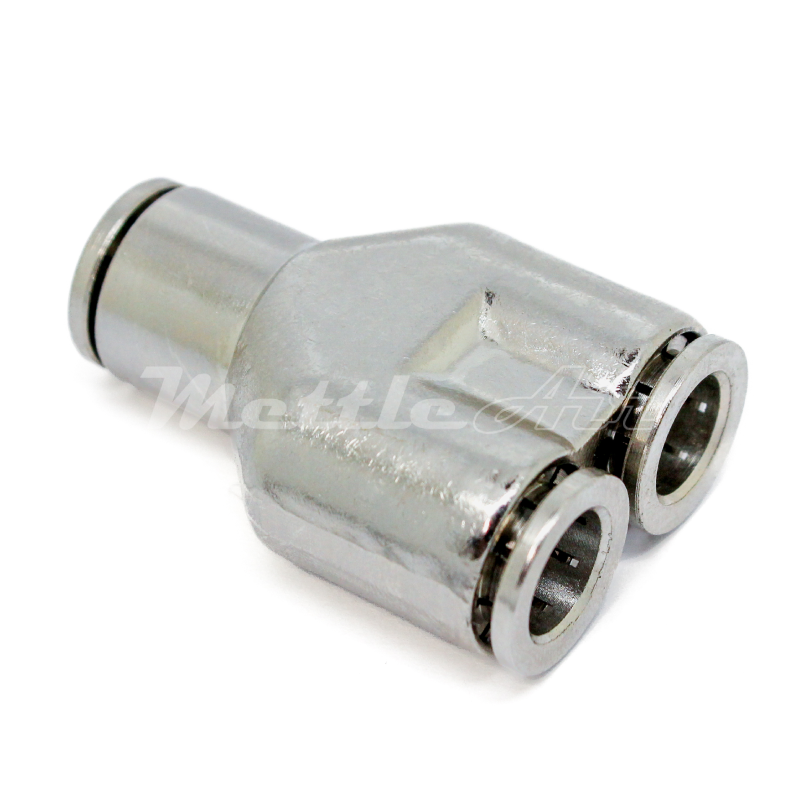 Nickel-Plated Brass PTC Y Union Fitting 4 mm OD - 4 mm OD