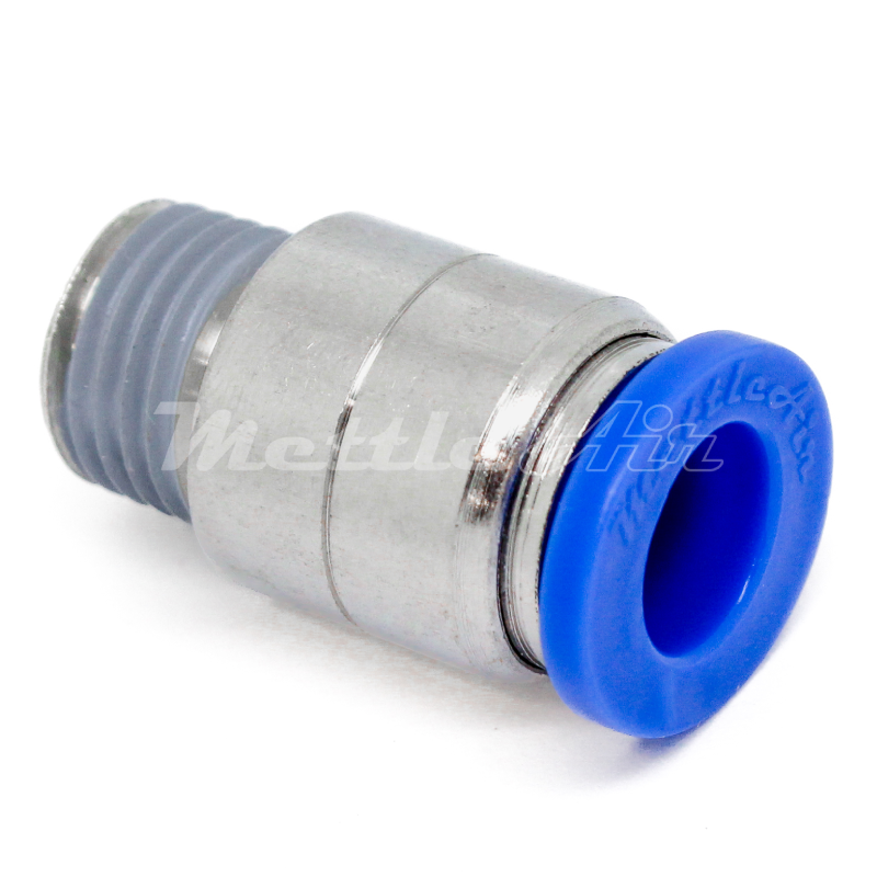 Composite PTC Straight Round Connector 3/8" OD - 1/4" NPT Male