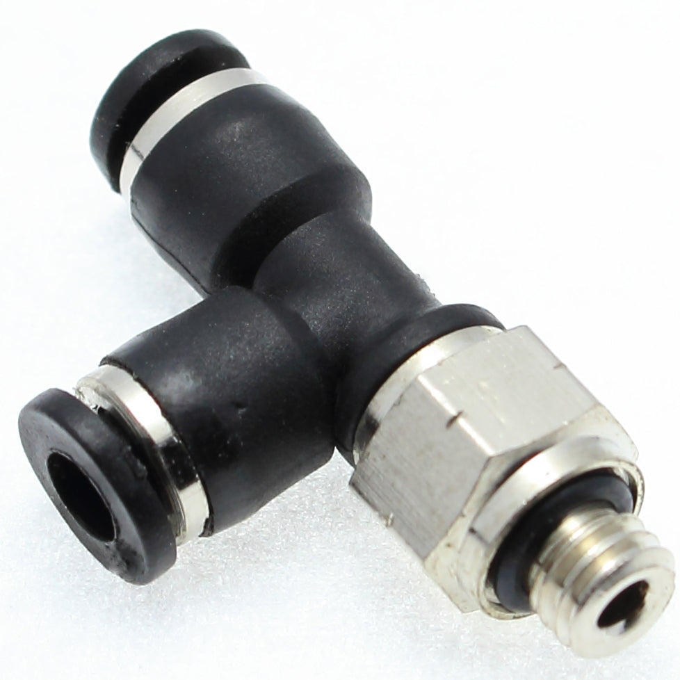 Compact Push to Connect Run Tee 6 mm OD - M5 x 0.8 Male