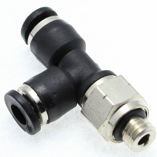 Compact Push to Connect Run Tee 6 mm OD - M6 x 1.0 Male