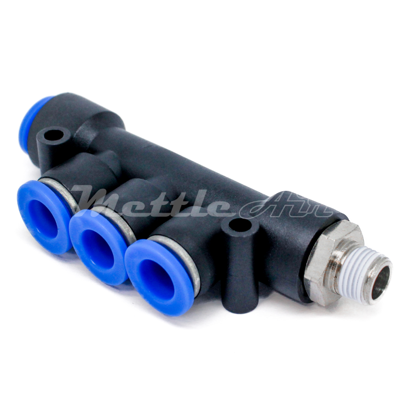 Composite PTC Inline Branch Manifold Union Fitting 8 mm OD x 1/4" NPT Male