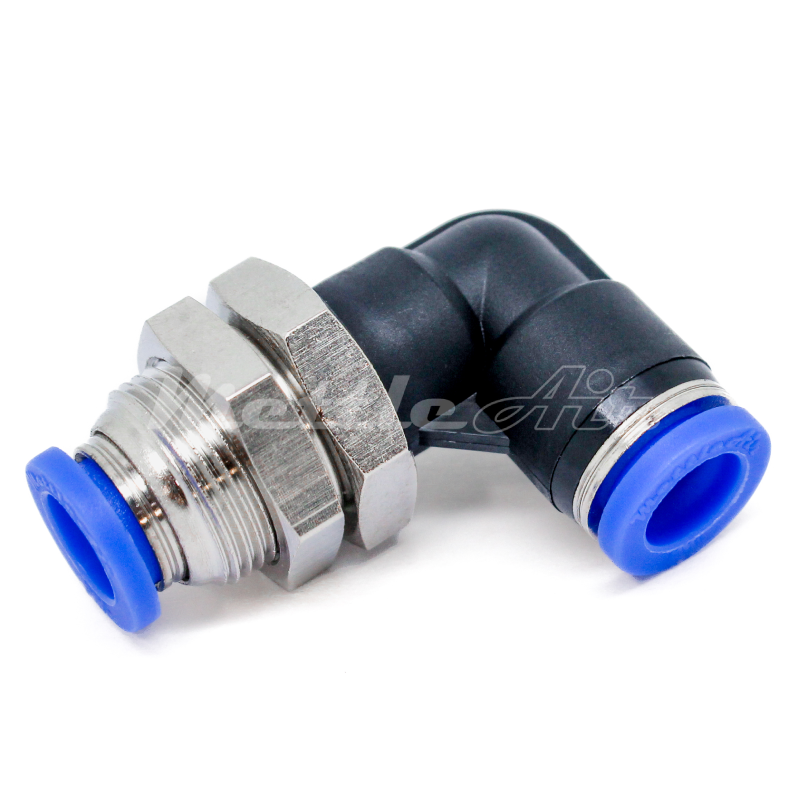 Composite PTC 90° Elbow Bulkhead Union 3/16" OD - 3/16" OD