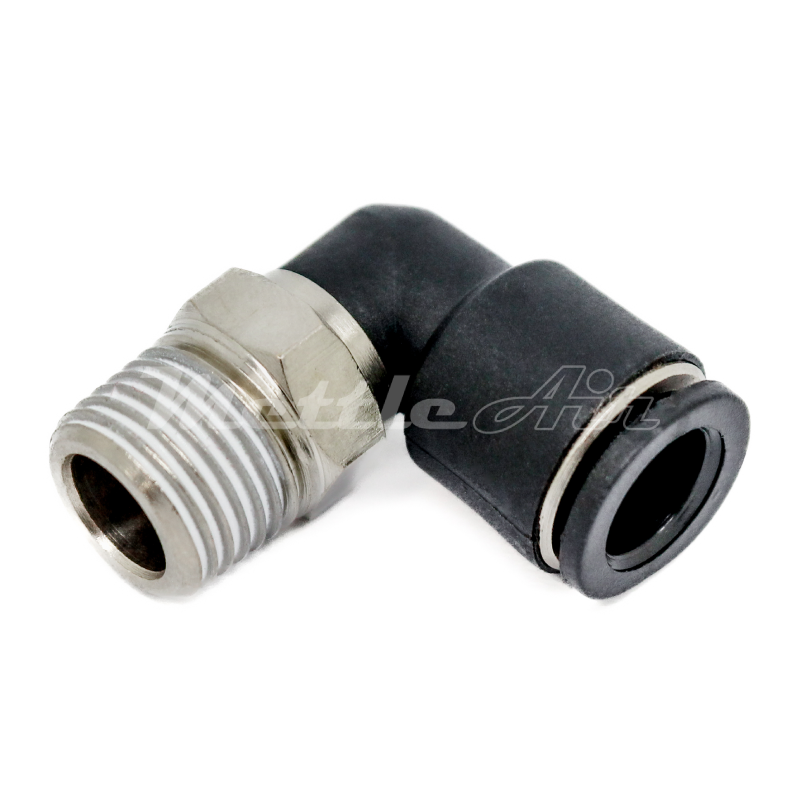 Push to Connect 90° Elbow Fitting 6 mm OD 1/16" NPT Male MettleAir US