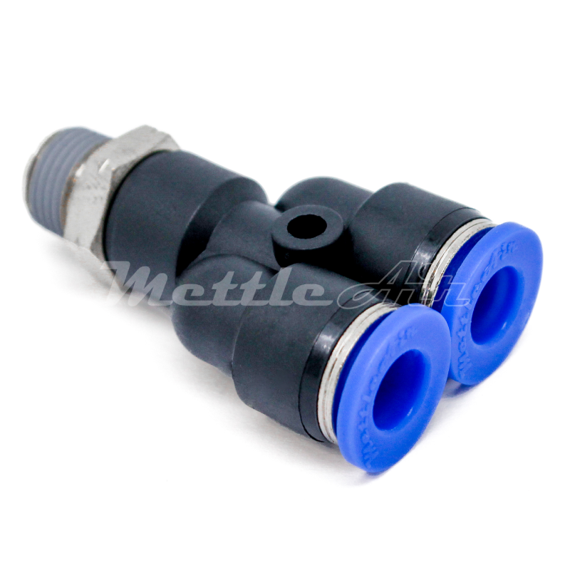 Composite PTC Male Y Fitting 6 mm OD - M5 x 0.8 Male