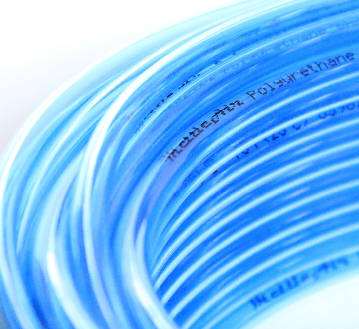 PU Tubing 5/32" OD 30 meters (98 ft) Clear Blue