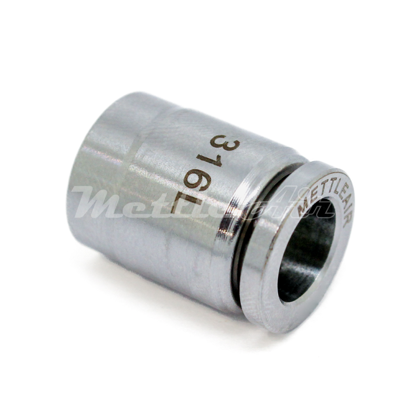 Stainless Steel 316L PTC Push Cap 3/16" OD