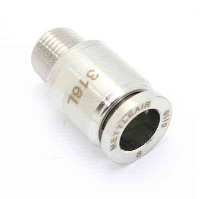 SS 316L PTC Male Straight Round 6 mm OD - 1/4" NPT Thread