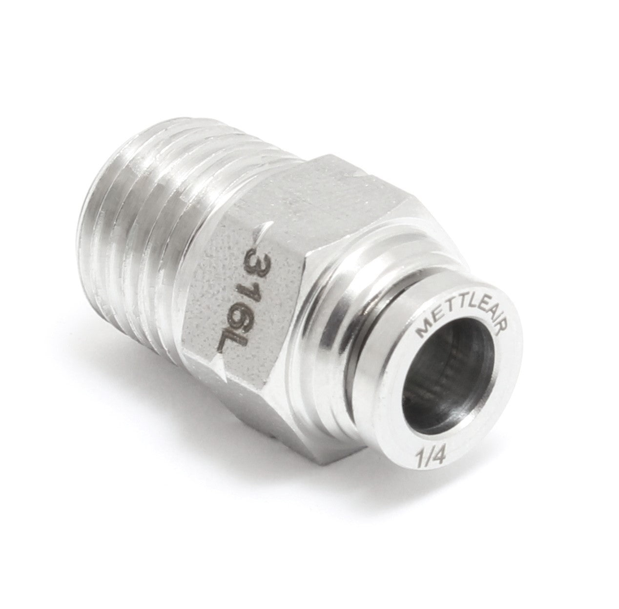 316L Stainless Steel Straight Push To Connect Fitting 6 mm OD x 1/4" NPT Male