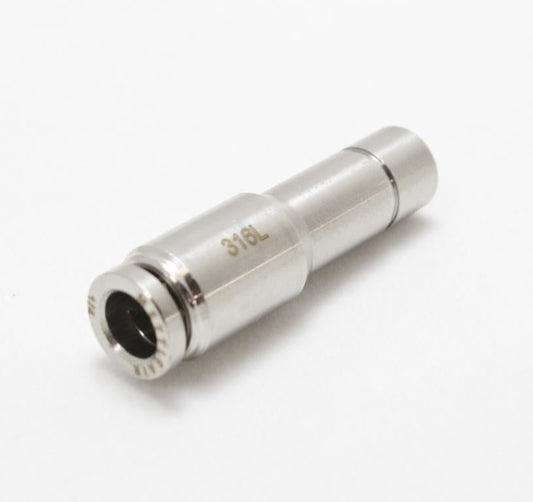 316L Stainless Steel Push To Connect Plug-In REDUCER 10 mm - 6 mm OD