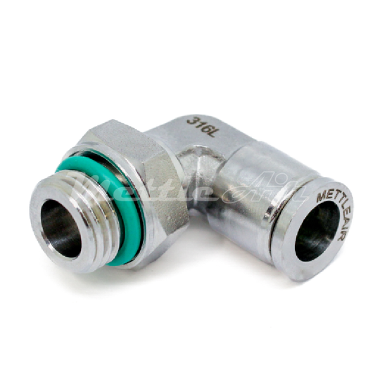 Stainless Steel 316L PTC Elbow Fitting 8 mm OD x 1/8" BSPP (G) Male