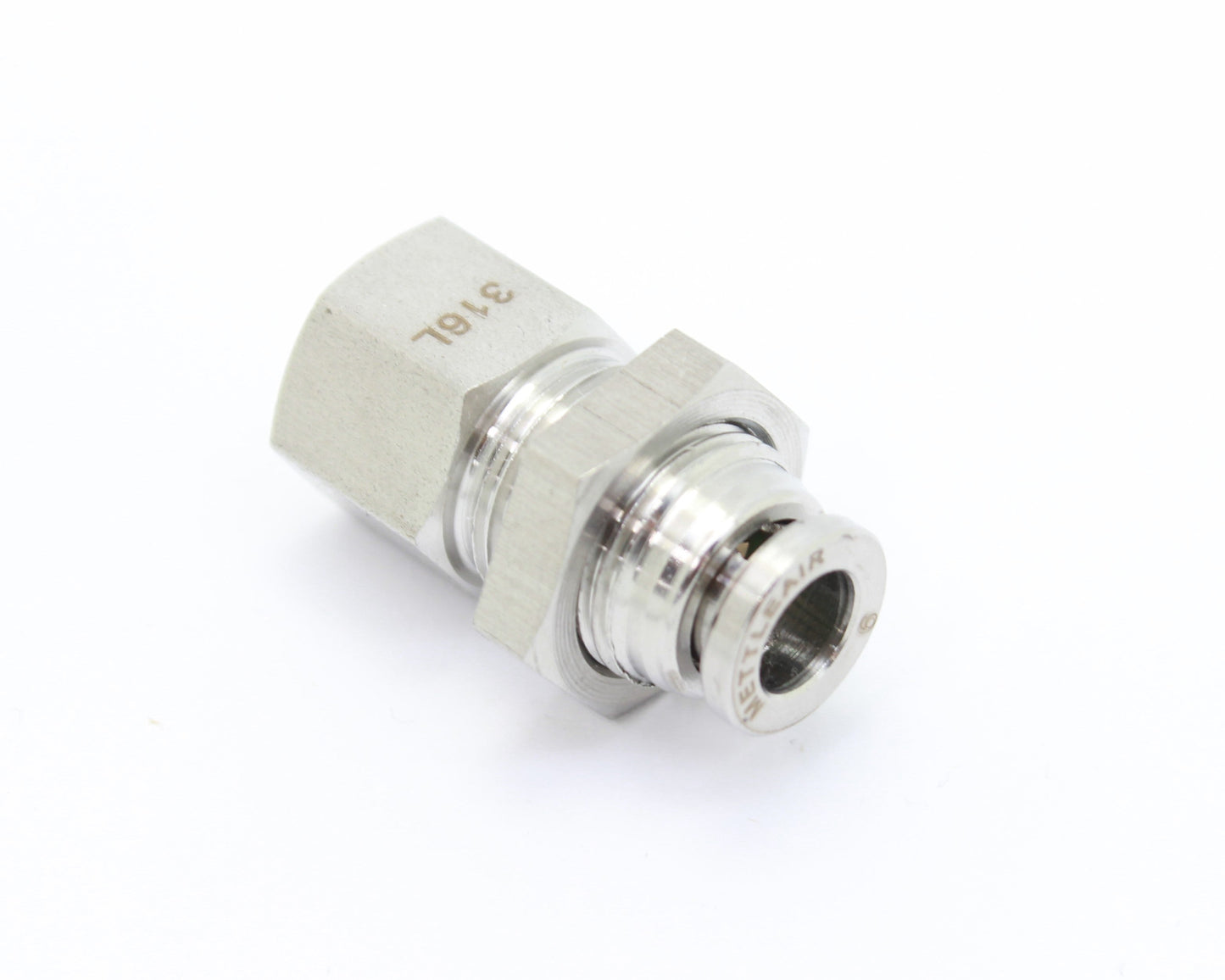 SS 3110L PTC Bulkhead Female Straight 10 mm OD - 1/4" BSPP (G) Thread