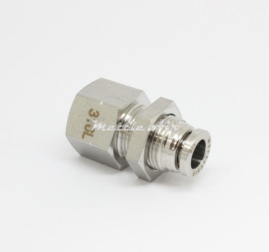 SS 316L PTC Bulkhead Female Straight 1/8" OD - 1/8" NPT