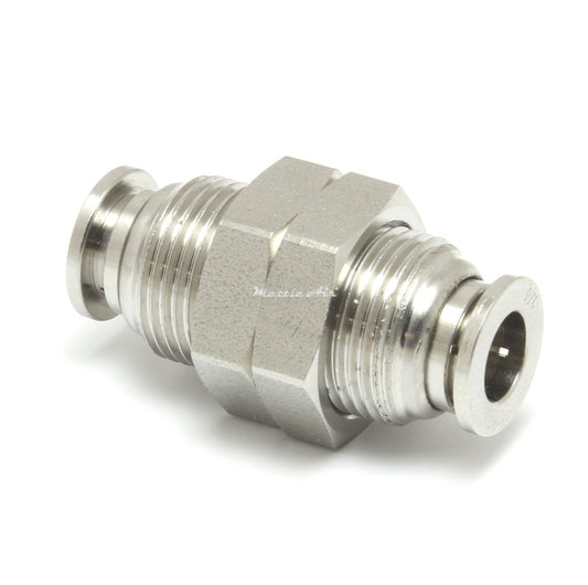 316L Stainless Steel 5 mm OD Bulkhead Union Push in to Connect Fitting