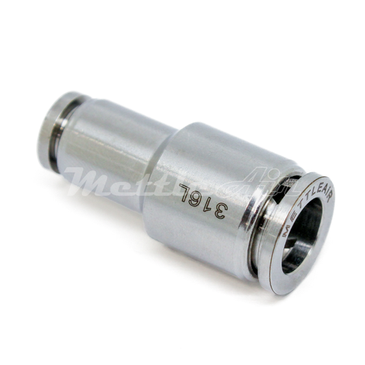 316L Stainless Steel Push To Connect REDUCER Union Fitting 8 mm OD - 1/4" OD