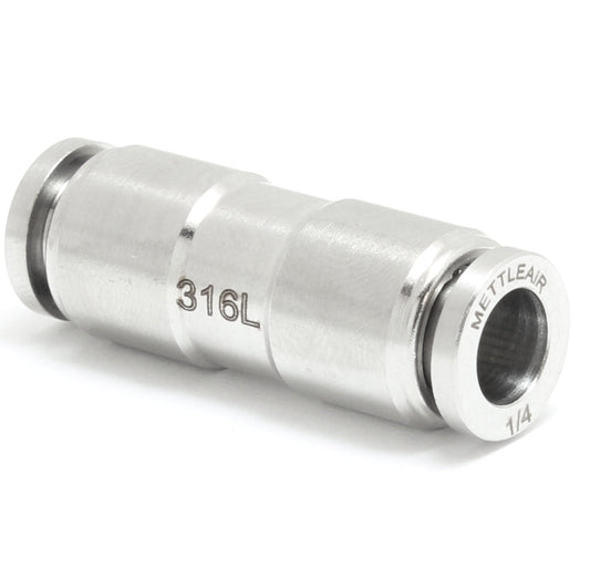 316L Stainless Steel Push To Connect Union Fitting 1/4" OD