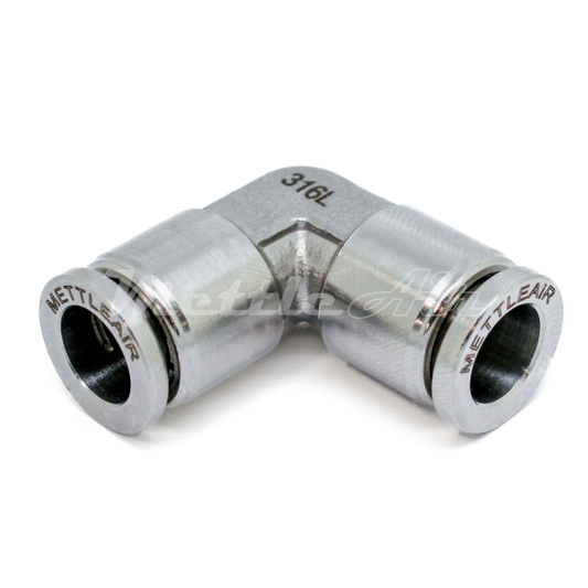 316L Stainless Steel Push To Connect Union Elbow Fitting 1/4" OD