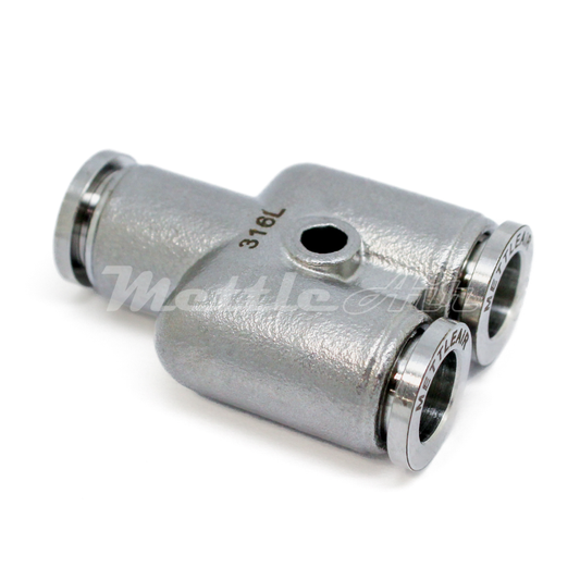 Stainless Steel 316L PTC Y Fitting 8 mm OD - 8 mm OD