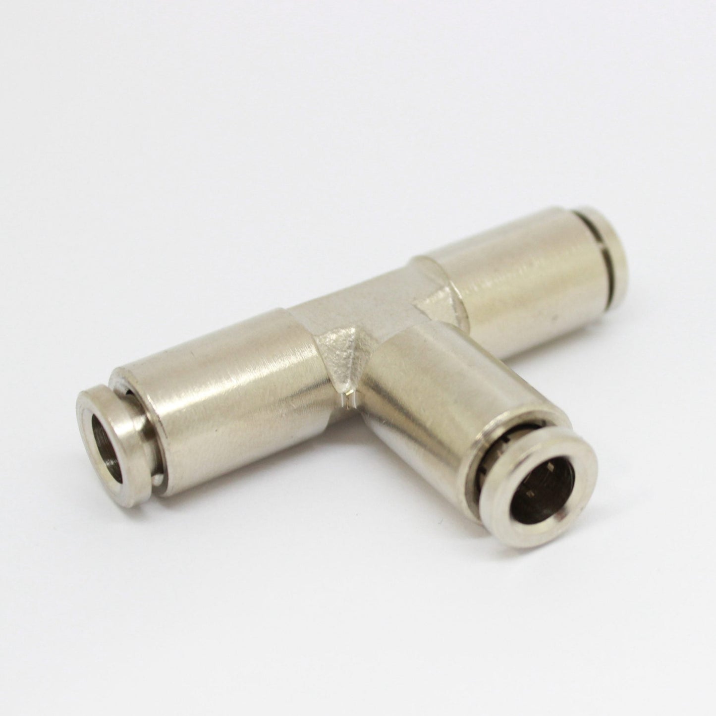 Nickel-Plated Brass PTC Tee Union Fitting 3/8" OD - 3/8" OD CLEARANCE