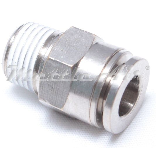 Brass Straight Push To Connect Fitting 8 mm OD x 1/8" NPT Male