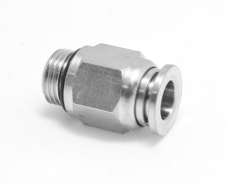 Push to Connect Nickel Plated Straight Fitting 3/8" OD - 3/8" BSPP (G) Male