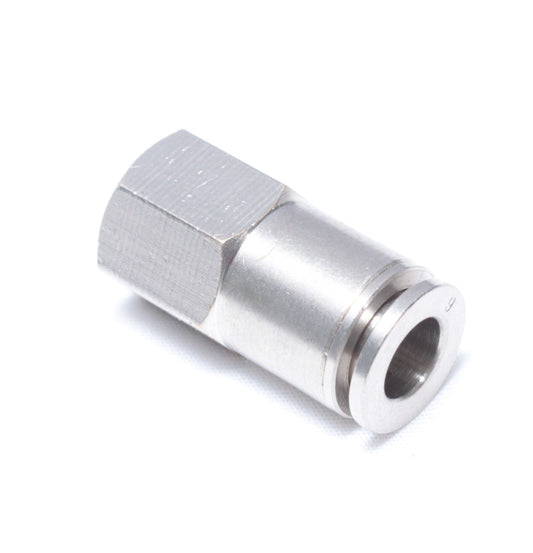 Push to Connect Nickel Plated Straight Female Fitting 1/4" OD - 1/4" BSPP (G) Female