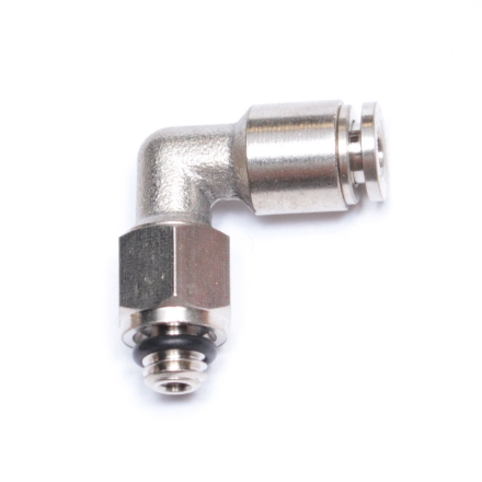 Nickel-Plated Brass PTC 90° Elbow Fitting 5/32" OD x 10-32 UNF Male