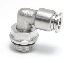 Push to Connect Nickel Plated 90° Elbow Fitting 1/4" OD - 1/8" BSPP (G) Male