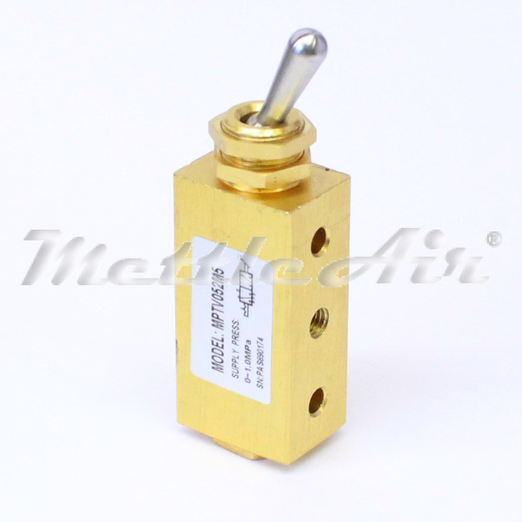 5 Ports 4 Way 2 Position Toggle Valve M5 x 0.8 Detented