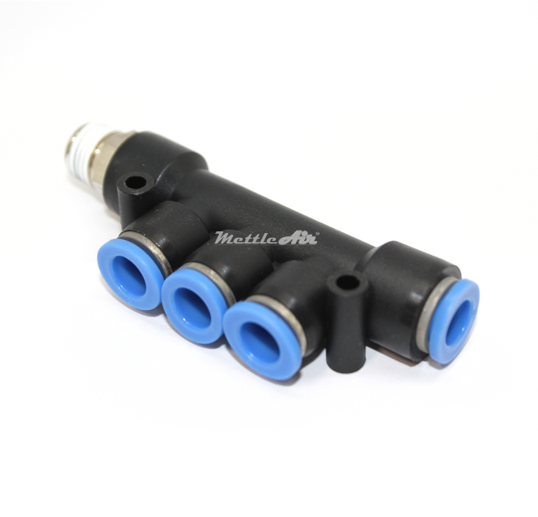 Push to Connect Inline Branch Manifold Union Fitting 4 mm OD x 1/4" BSPT (R) ...