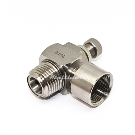 316L Stainless Steel Elbow Speed Control Male-Female, METER OUT, 1/2"MNPT-1/2"FNPT