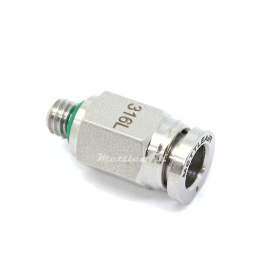 Stainless Steel 316L PTC Straight Fitting 4 mm OD x M6 x 1.0 Male