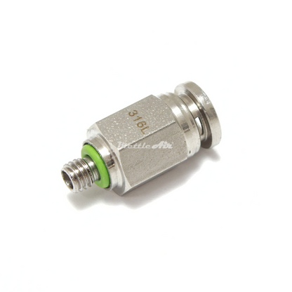 316L Stainless Steel Straight Push To Connect Fitting 1/4" OD x 10-32 UNF Male