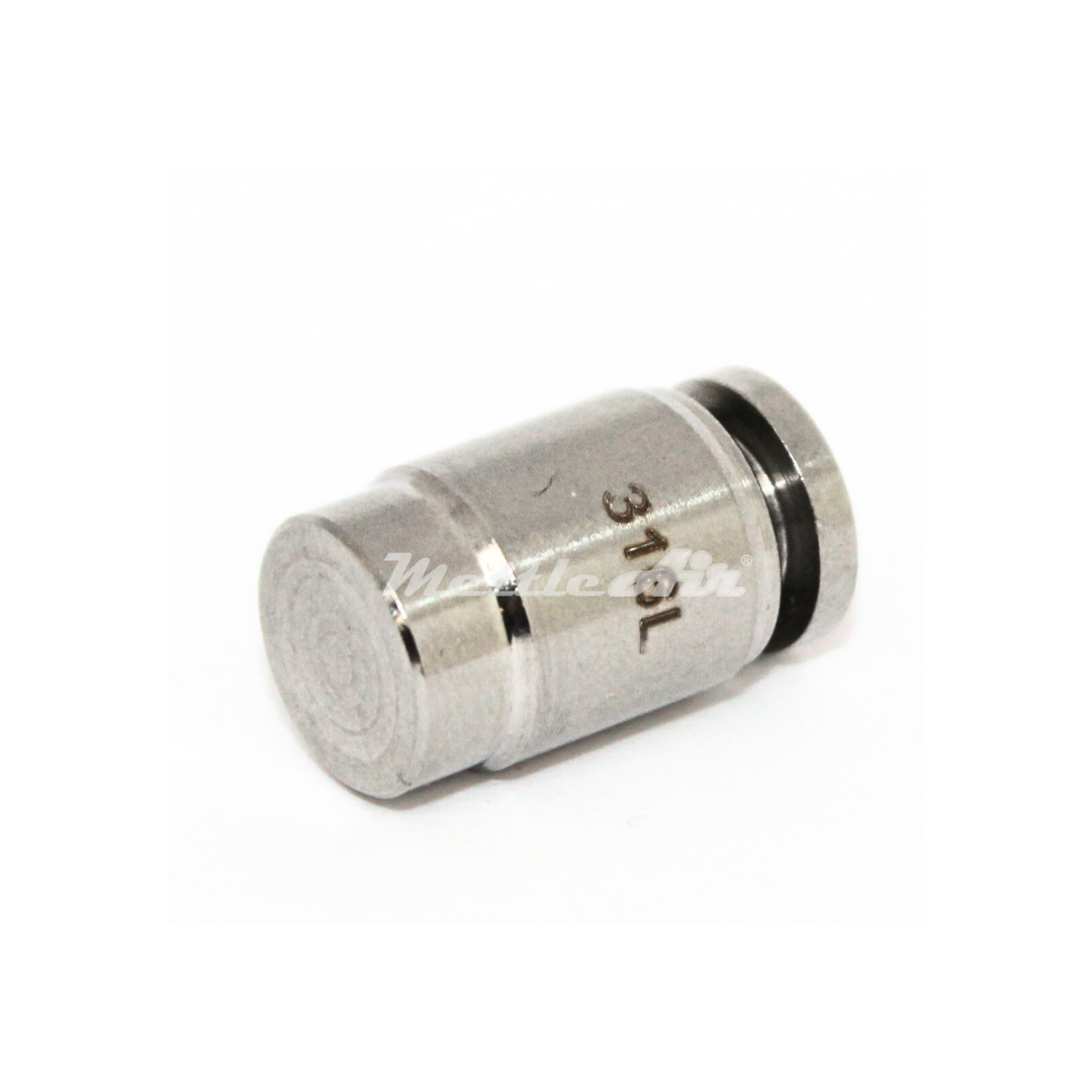 316L Stainless Steel Push To Connect Push Cap 1/8" OD