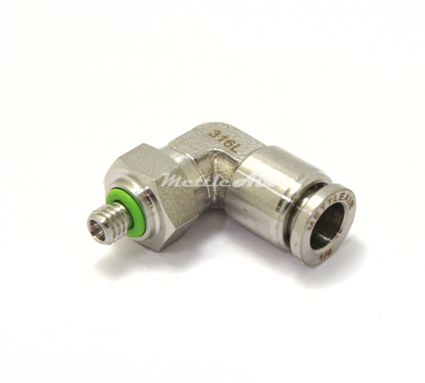 316L Stainless Steel Elbow Push To Connect Fitting 4 mm OD x M6 x 1.0 Male